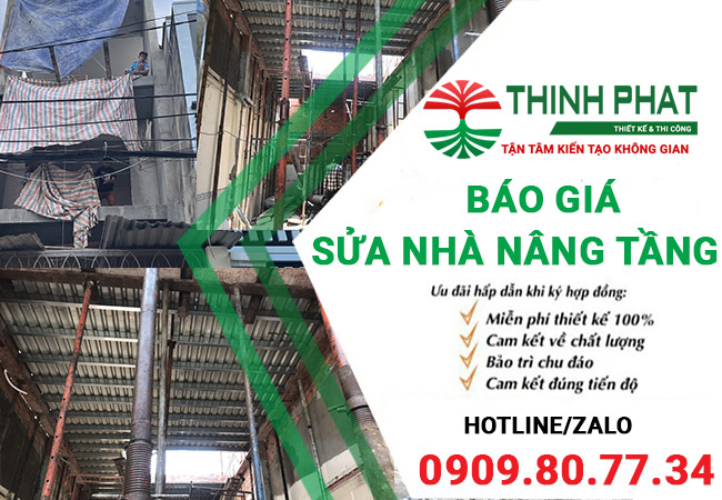 Bảng báo giá sửa nhà nâng tầng 